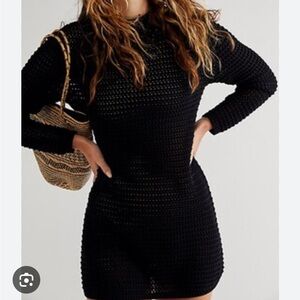 Free people bader fauxchet sweater mini dress